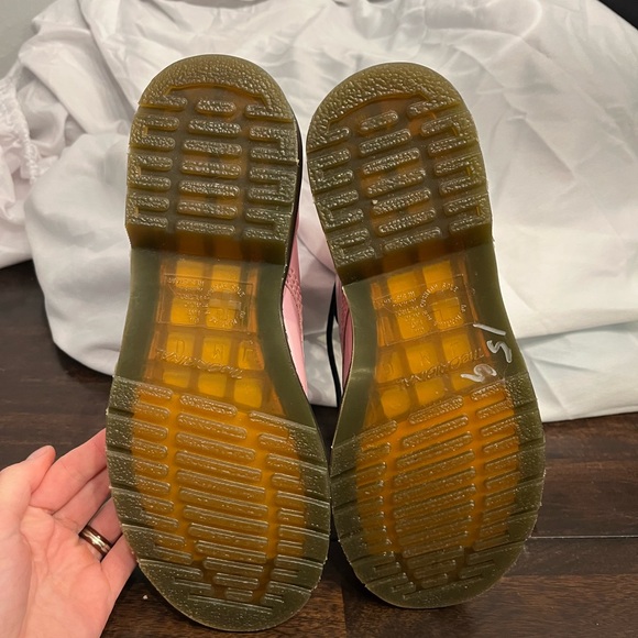 Dr. Martens 1460 Patent leather Pale Pink Combat Boots Barbiecore size 8 women’s - Picture 8 of 14